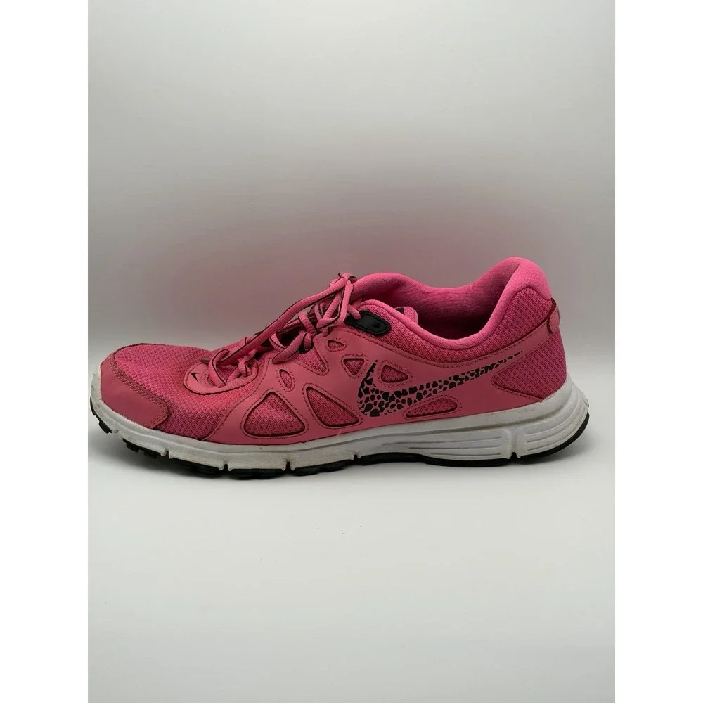 Nike Womens Revolution 2 554900-605 Pink Lace Up Low Top Running Shoes Size 8.5